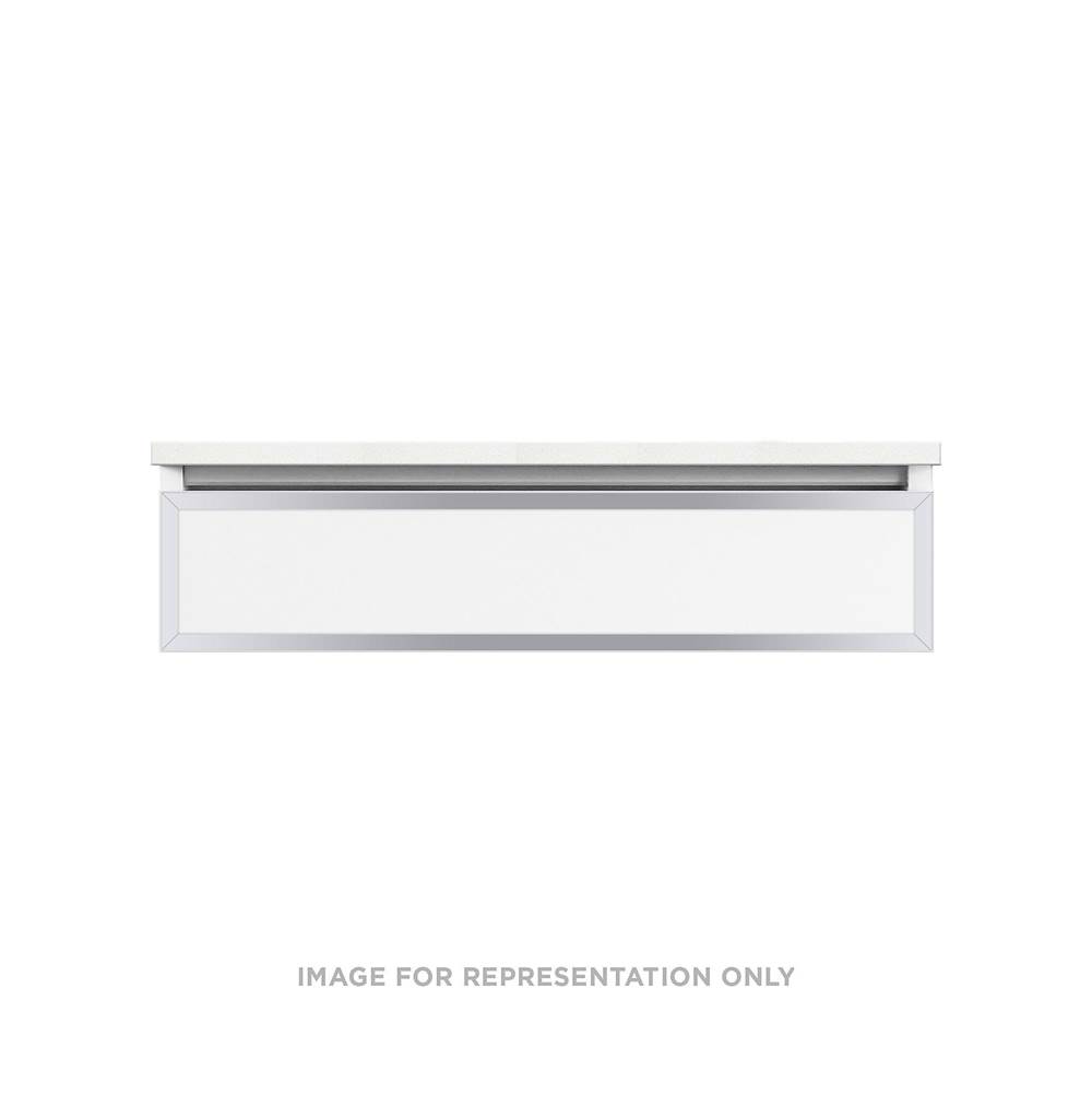 Robern Profiles Framed Vanity, 36'' x 7-1/2'' x 18'', Tinted Gray Mirror, Chrome Frame, Tip Out Drawer, Selectable Night Light,