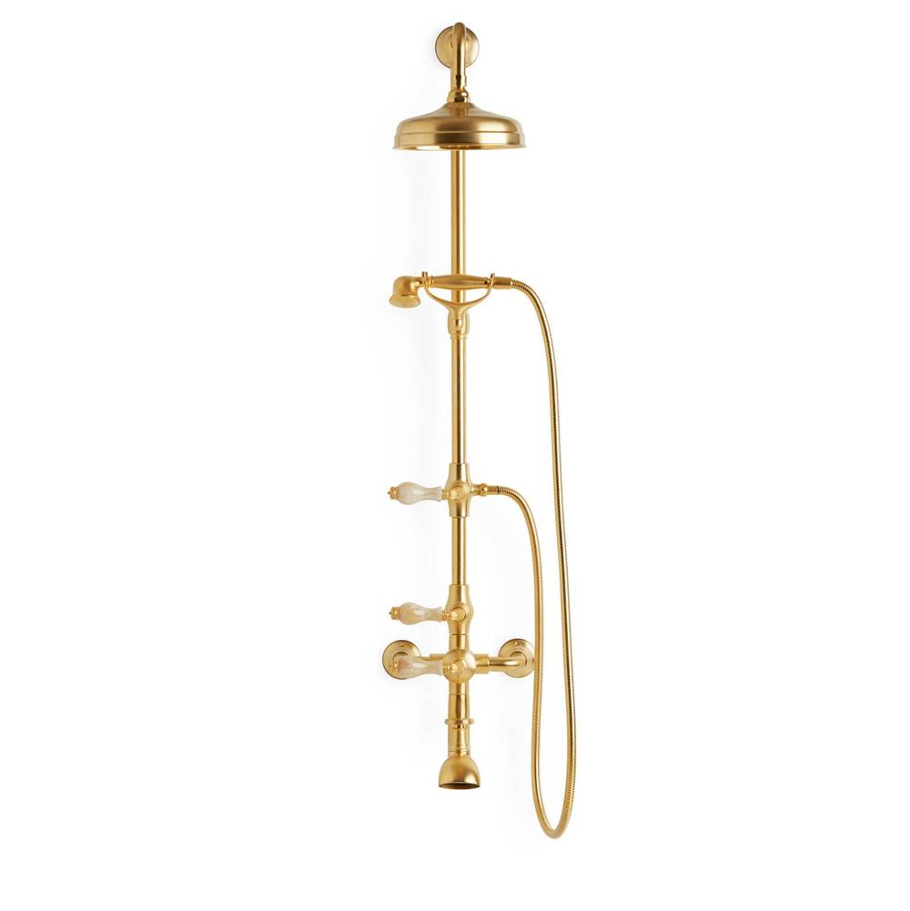 Sherle Wagner Onyx And Semiprecious Fluted Lever Exposed Shower Set