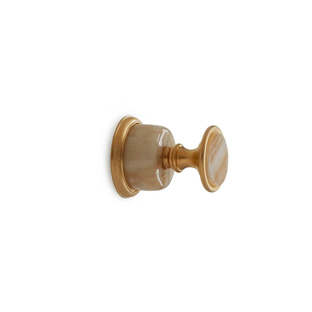 Sherle Wagner Knurled Knob Volume Control And Diverter Trim With Onyx And Semiprecious Inserts