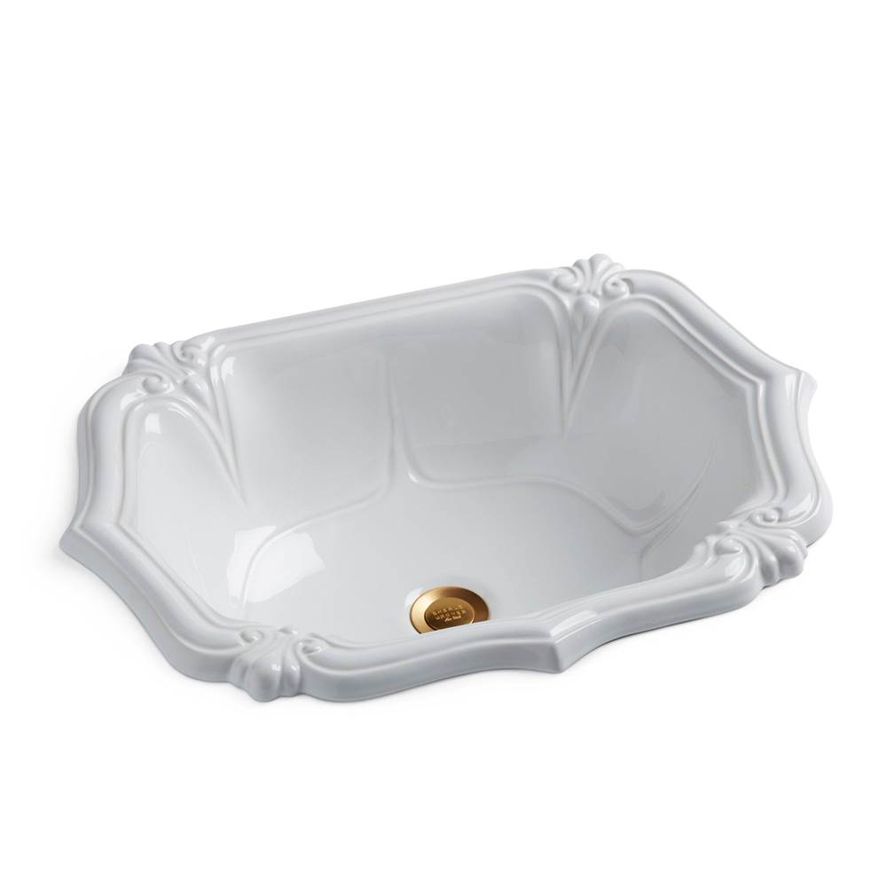 Sherle Wagner OE6 Solid Glazed Versailies Ceramic Over Edge Sink