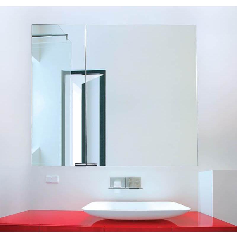 SIDLER® Diamando™ non electric 2 Offset Mirror Doors (23 1/2'' / 11 3/4'') W 35 4'' / H 32'' / D 4''