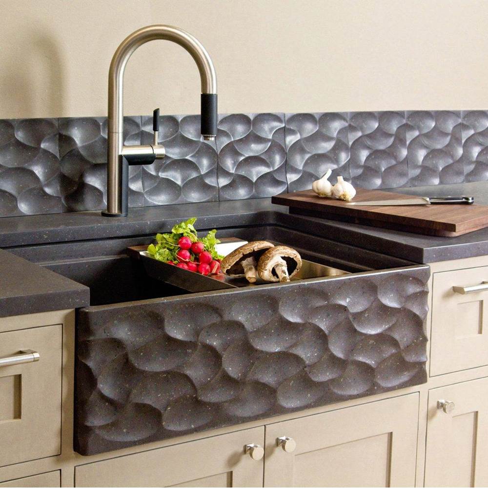 Stone Forest Workstation Kitchen Sink With Wave Front, Accessories Sold Separately.