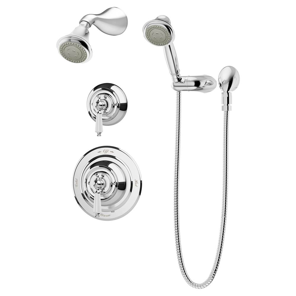 Symmons Carrington 2-Handle 3-Spray Shower Trim with 3-Spray Hand Shower in Polished Chrome (Valves Not Included)