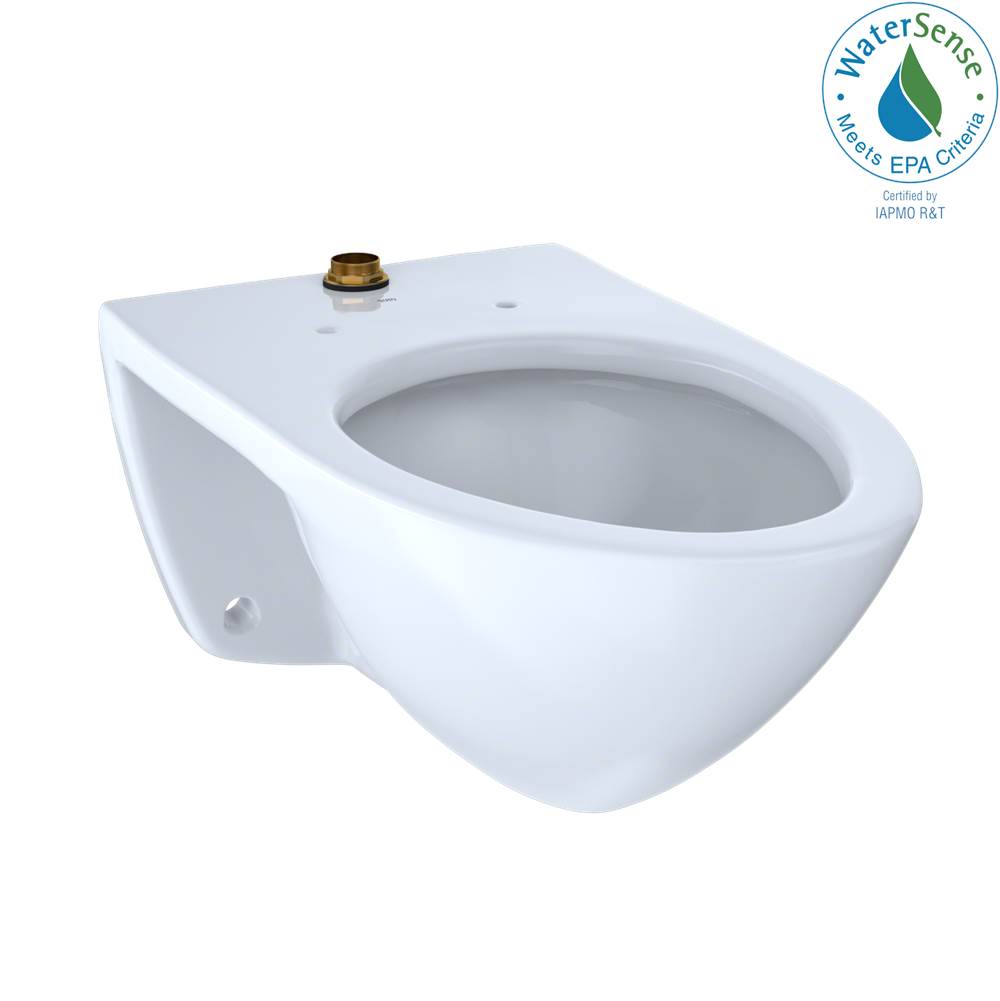 TOTO Toto® Elongated Wall-Mounted Flushometer Toilet Bowl With Top Spud, Cotton White