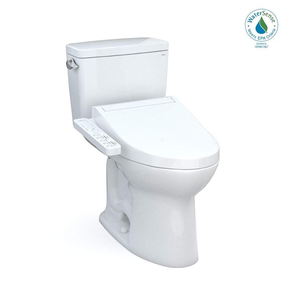 TOTO Toto® Drake® Washlet®+ Two-Piece Elongated 1.28 Gpf Universal Height Tornado Flush® Toilet With C2 Bidet Seat, Cotton White