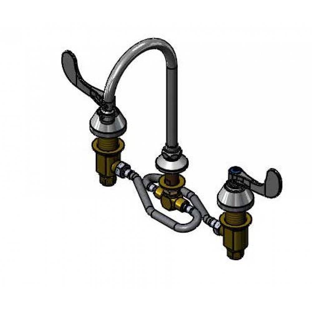 T&S Brass Medical Faucet, 12'' Flex Lines, Ceramas, Swivel/Rigid GN, 0.5 GPM VR Non-Aerated Device