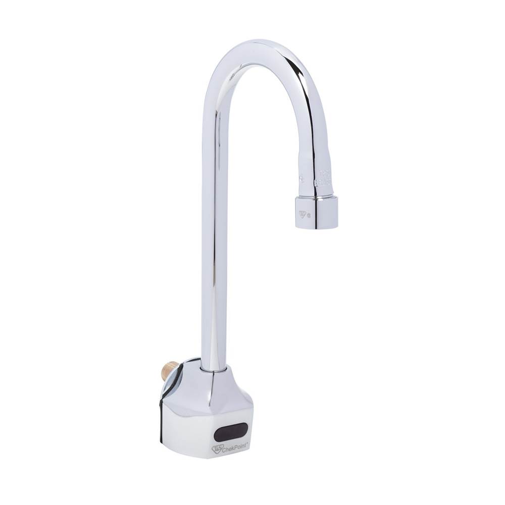 T&S Brass ChekPoint Electronic Faucet, Wall Mount, Gooseneck, AC/DC Control Module, 2.2 GPM / 8.3 LPM VR Aerator