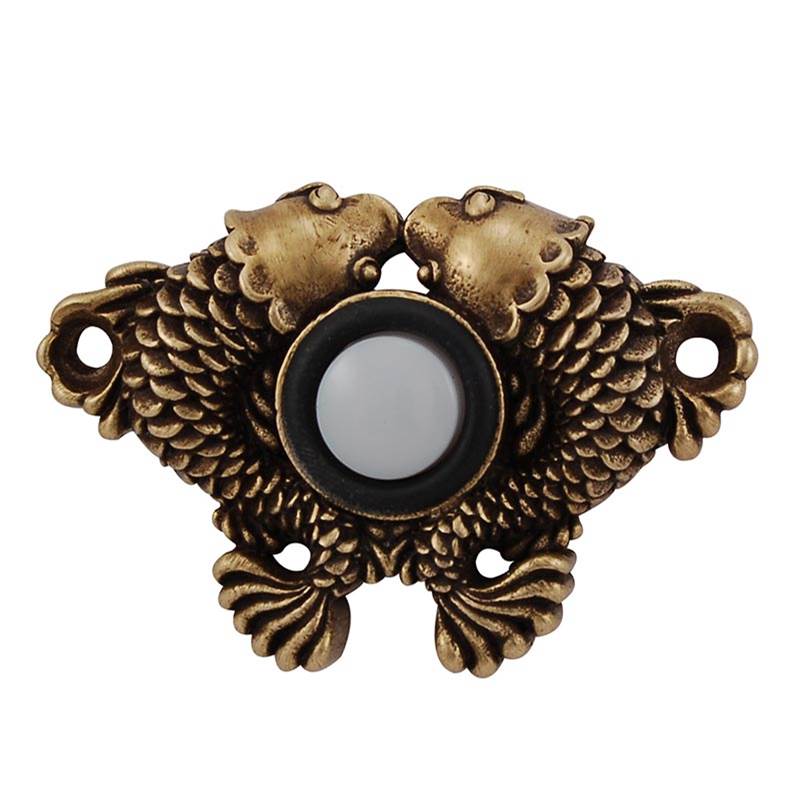 Vicenza Designs Pollino, Doorbell, Koi, Antique Brass