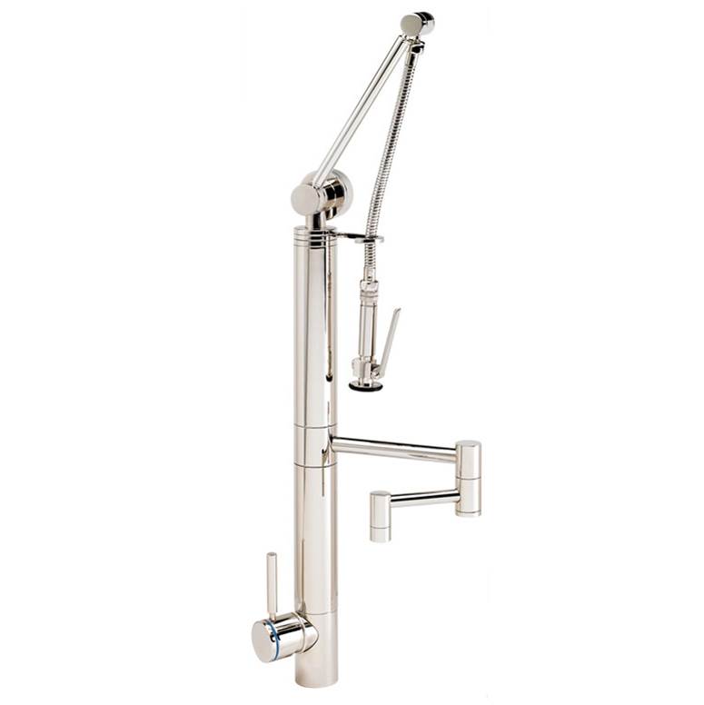 Waterstone Waterstone Contemporary Gantry Pulldown Faucet - 12'' Articulated Spout - 3pc. Suite
