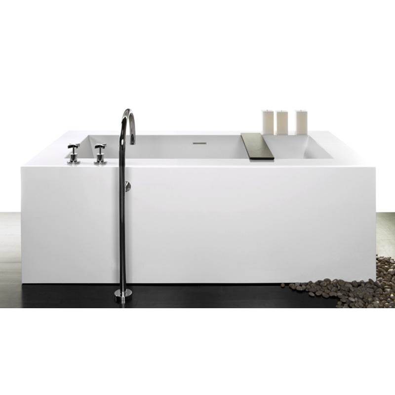 WETSTYLE Cube Bath 72 X 40 X 24 - 1 Wall - Built In Bn O/F & Drain - White True High Gloss