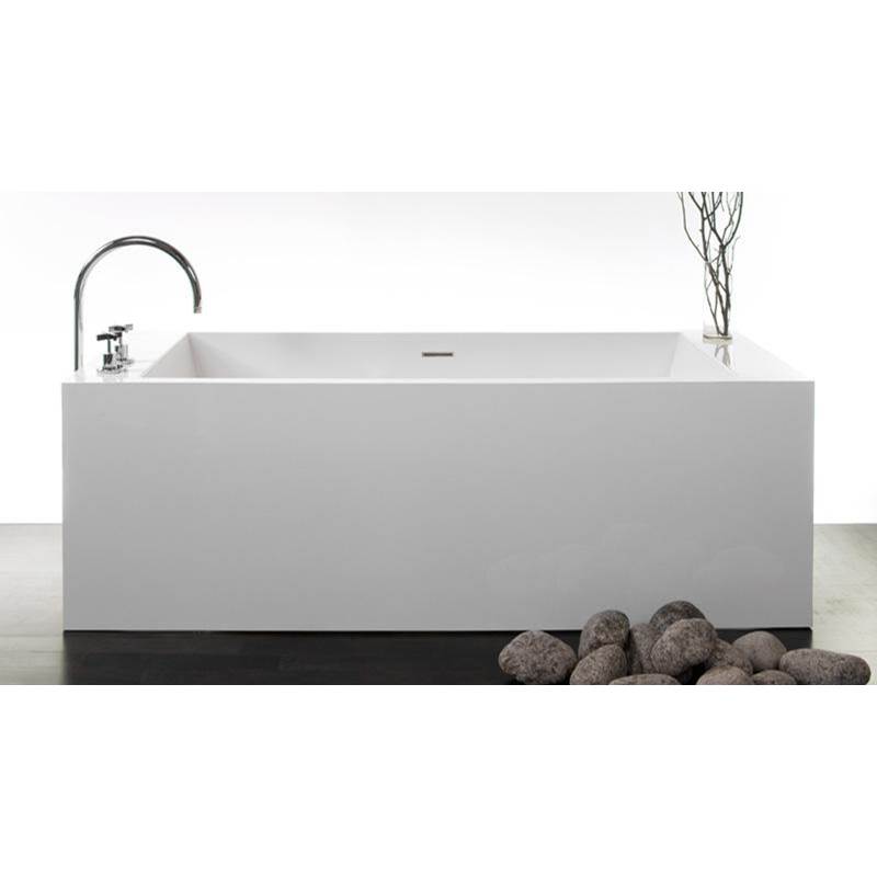 WETSTYLE CUBE BATH 72 X 31 X 24 - 1 WALL - BUILT IN NT O/F and SB DRAIN - WHITE MATTE