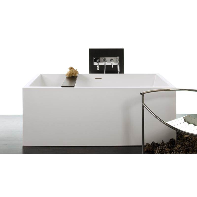 WETSTYLE Cube Bath 62 X 30 X 24 - 1 Wall - Built In Pc O/F & Drain - White True High Gloss