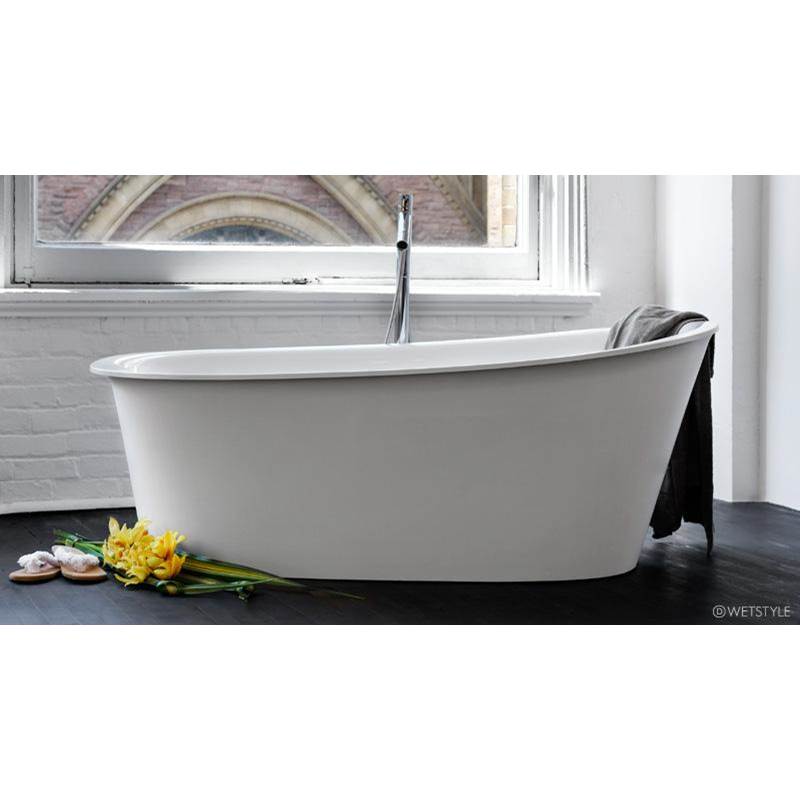 WETSTYLE Tulip Bath 64 X 34 X 25 - Fs  - Built In Sb O/F & Drain - White True High Gloss