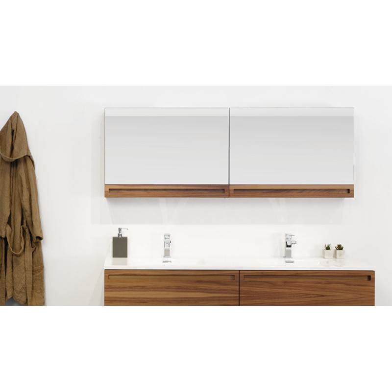 WETSTYLE Furniture Element Rafine - Lift-Up Mirrored Cabinet 60 X 21 3/4 X 6 - Oak Black