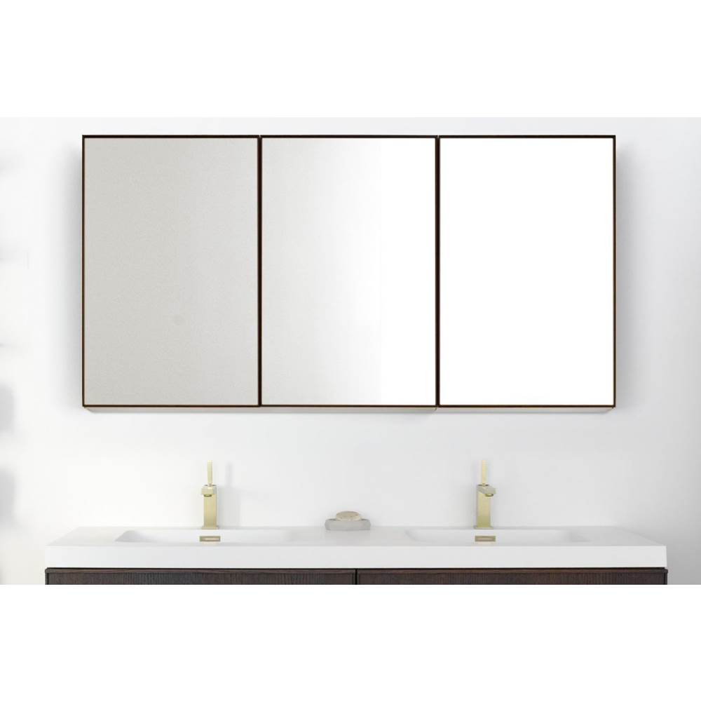 WETSTYLE Furniture Frame Linea  -  Mirror Cabinet 48'' -  Wood Side Panels -  Oak White -  Defog -  Led