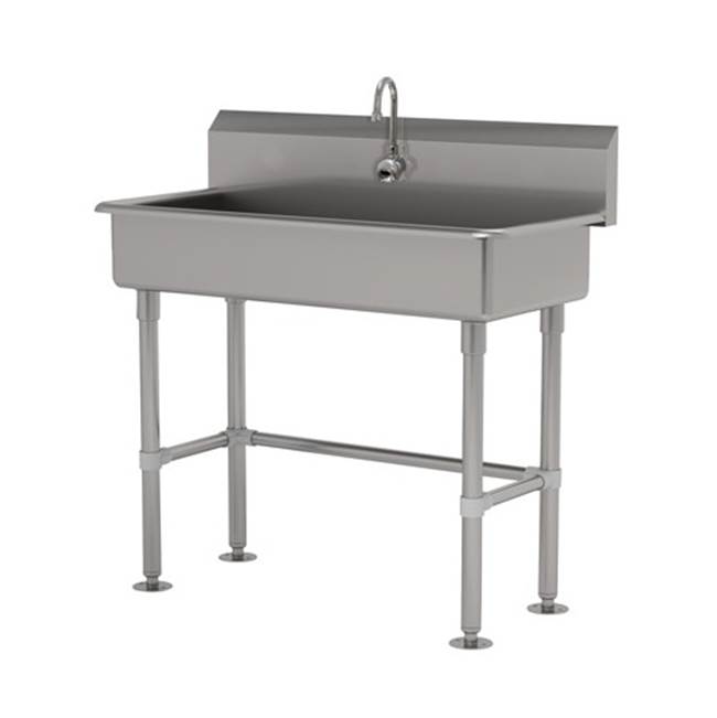 Advance Tabco Service Sink With Stainless Steel Legs And Flanged Feet