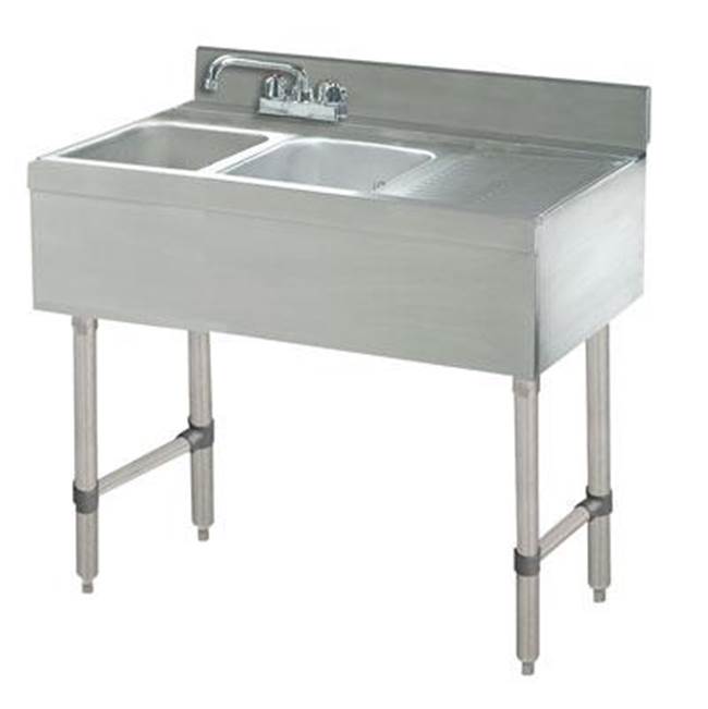 Advance Tabco Underbar Basics Sink Unit, 2-compartment