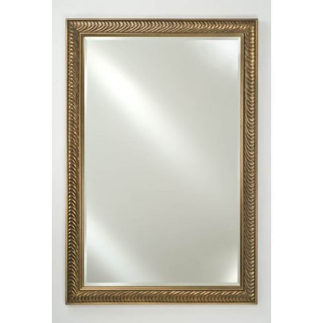Afina Corporation Framed Mirror 24X36 Brushed Satin Silver Beveled