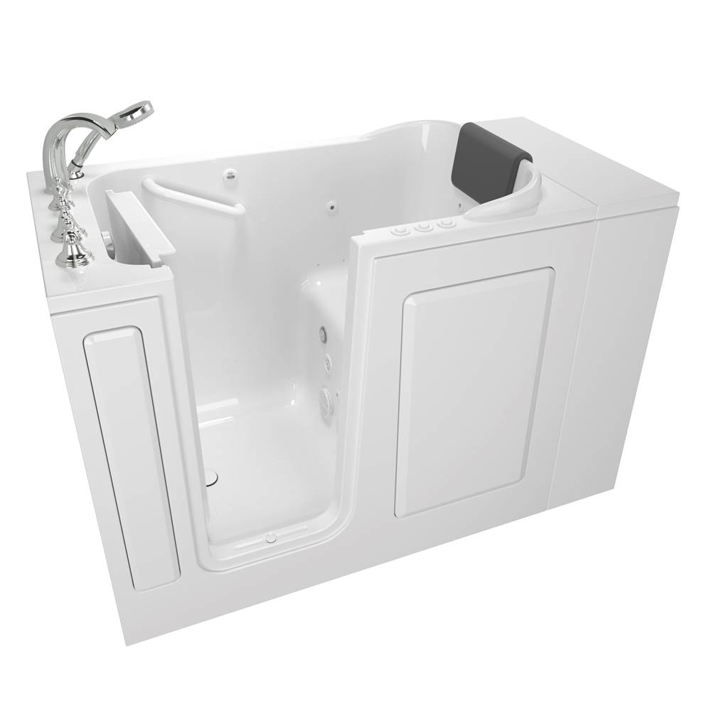 American Standard Gelcoat Premium Series 28 x 48-Inch Walk-in Tub With Combination Air Spa and Whirlpool Systems - Left-Hand Drain With Faucet