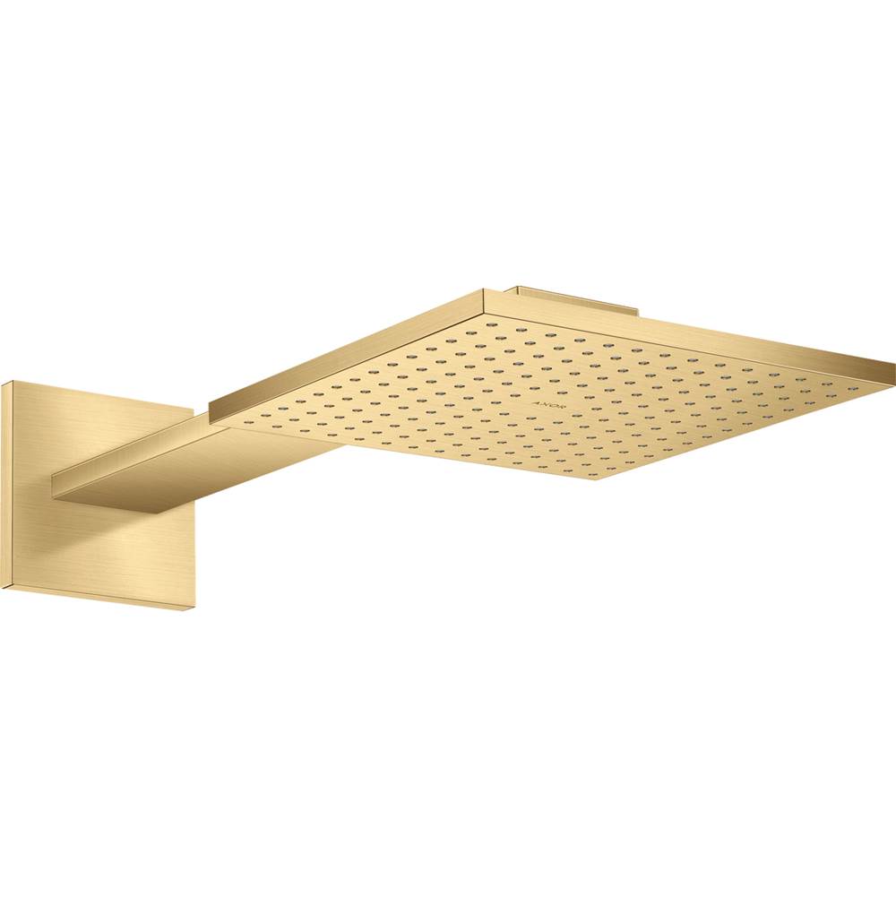 Axor ShowerSolutions Showerhead 250 Square 2- Jet with Showerarm Trim, 2.5 GPM in Brushed Gold Optic