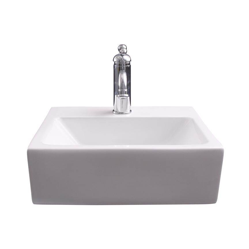 Barclay Linden Rect 16-3/4'' Wall Hung1 Faucet hole, White