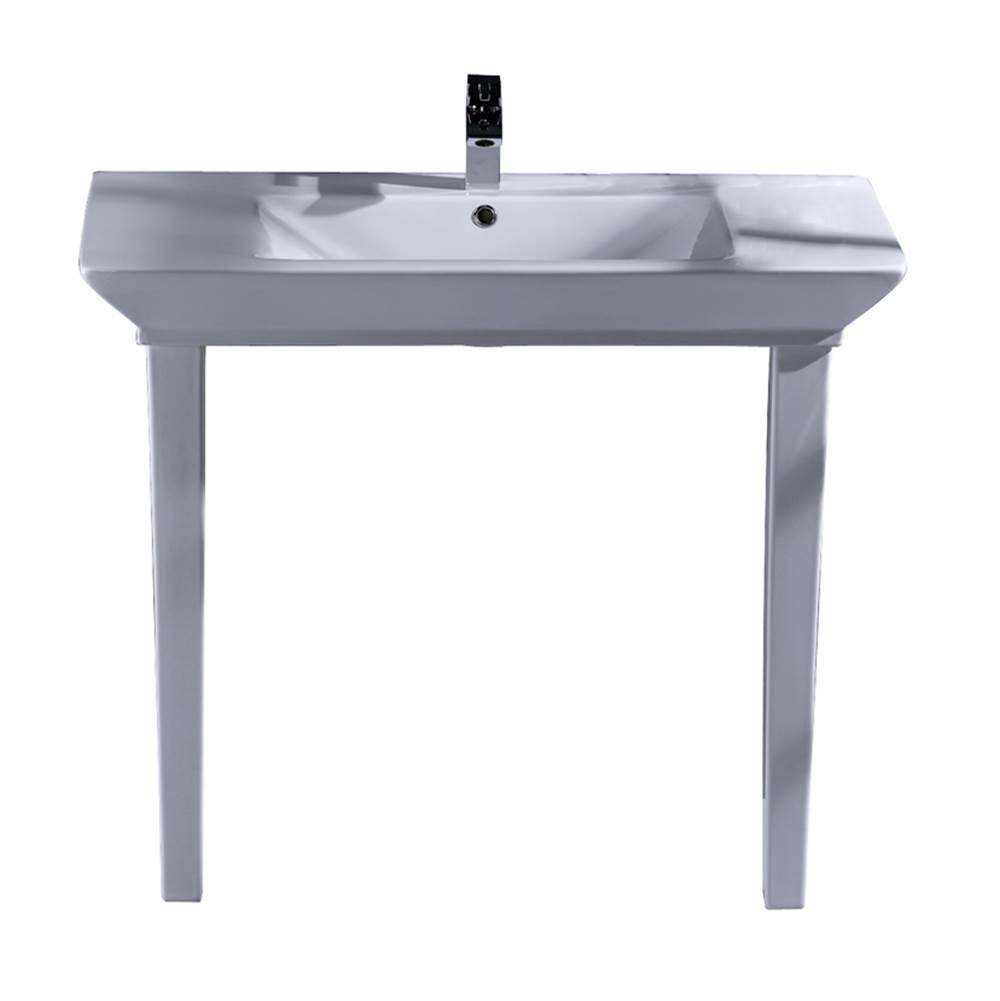 Barclay Opulence Console 39-1/2'', RectBowl, 1-hole, White