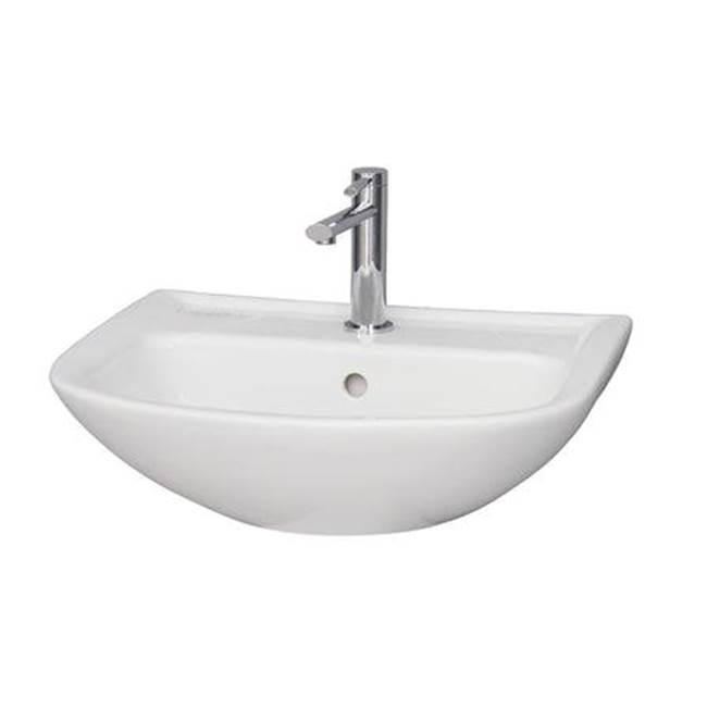Barclay Lara 510 Wall Hung Basin1 faucet hole, White