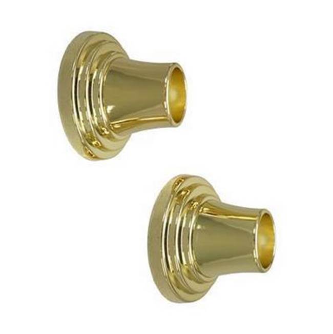 Barclay Decorative Stepped Flange 1'',Pair, Polished Brass