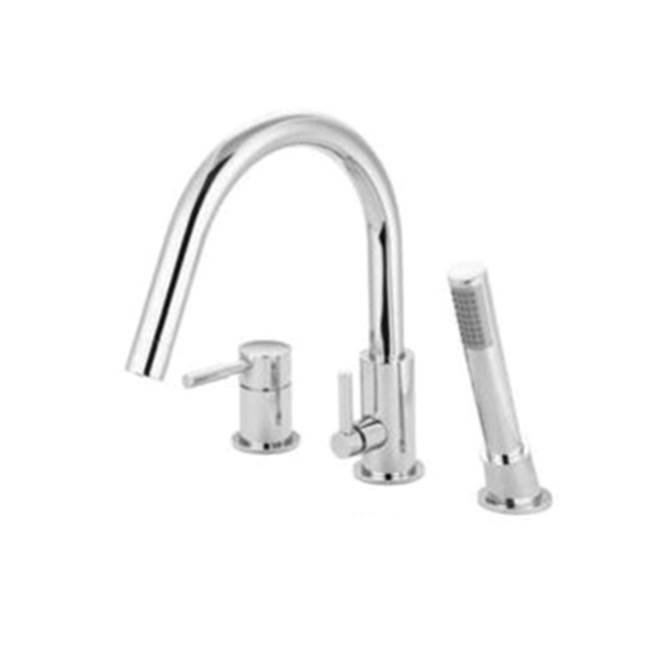 Barclay Shelby Roman Tub Faucet W/Handshower, Brushed Nickel