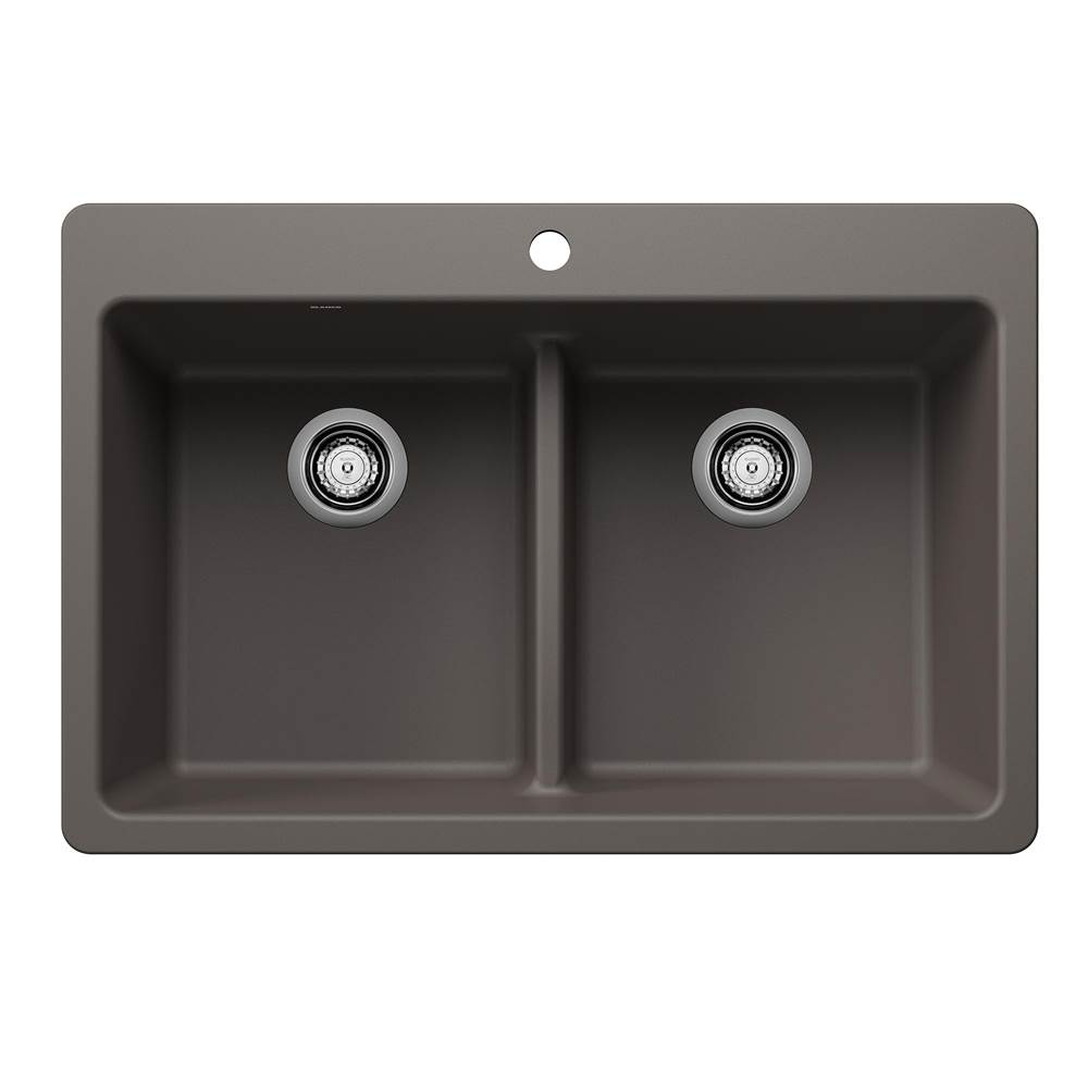 Blanco Liven Equal Double Low Divide Dual Mount - Volcano Gray