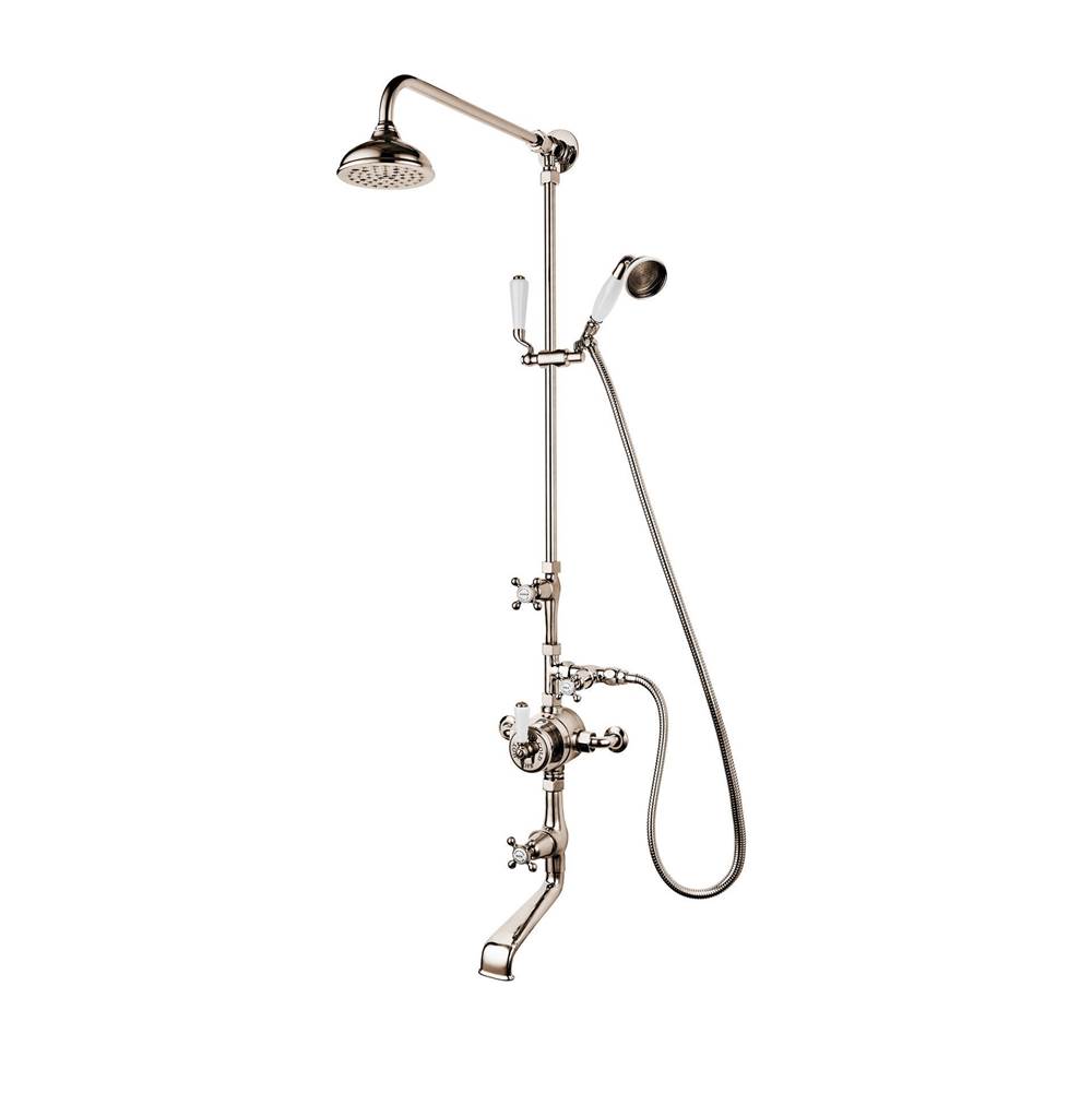 Barber Wilsons And Company Regent 1900''S  Thermostatic Shower/Tub/Handspray On Slider W/5'' Shower Head With White Porcelain Inserts (Compression Inlets Ps75Cu Adaptors Inc