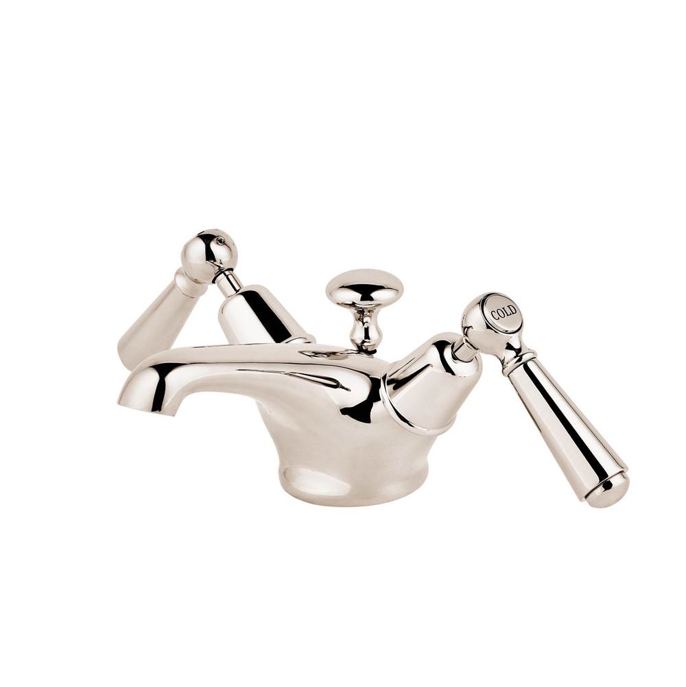 Barber Wilsons And Company Regent 1900''S Wide Base Single Hole Faucet With Pop Up Waste (Ceramic Disc) With Metal Lever And Buttons