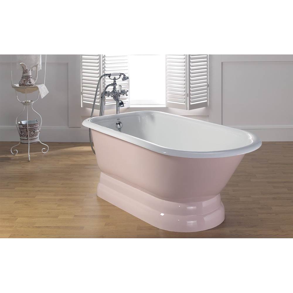 Cheviot Products TRADITIONAL Cast Iron Bathtub with Pedestal Base and Continuous Rolled Rim
