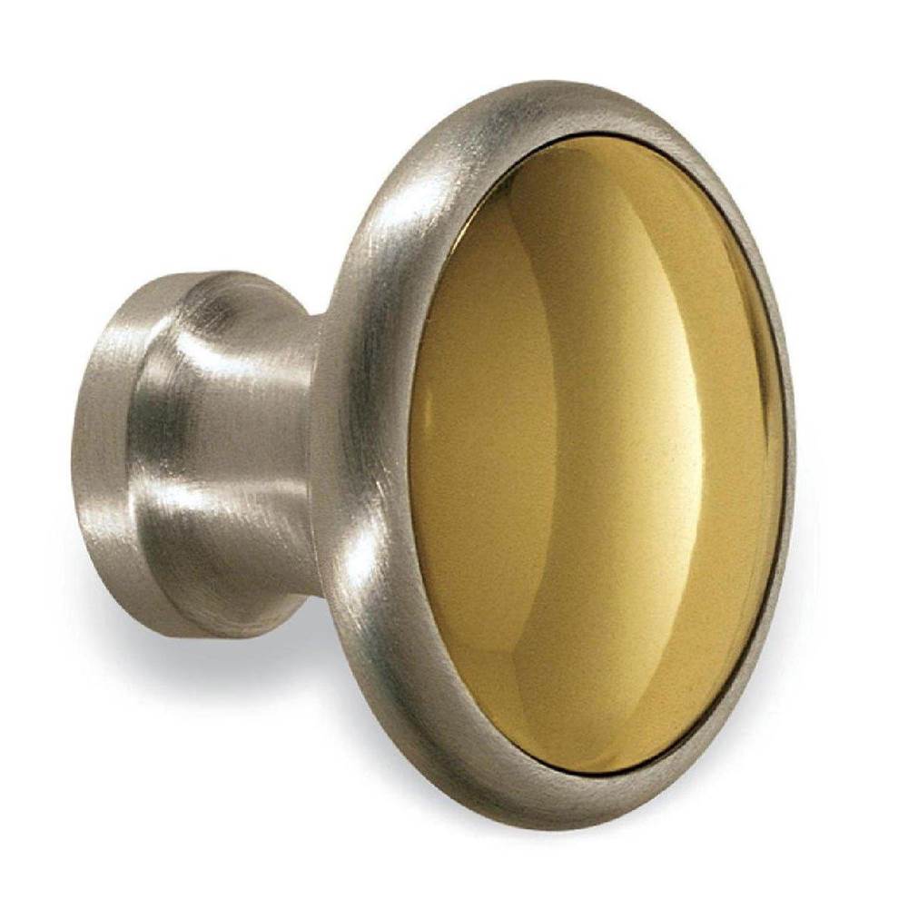 Colonial Bronze Cabinet Knob Hand Finished in Satin Nickel and French Gold