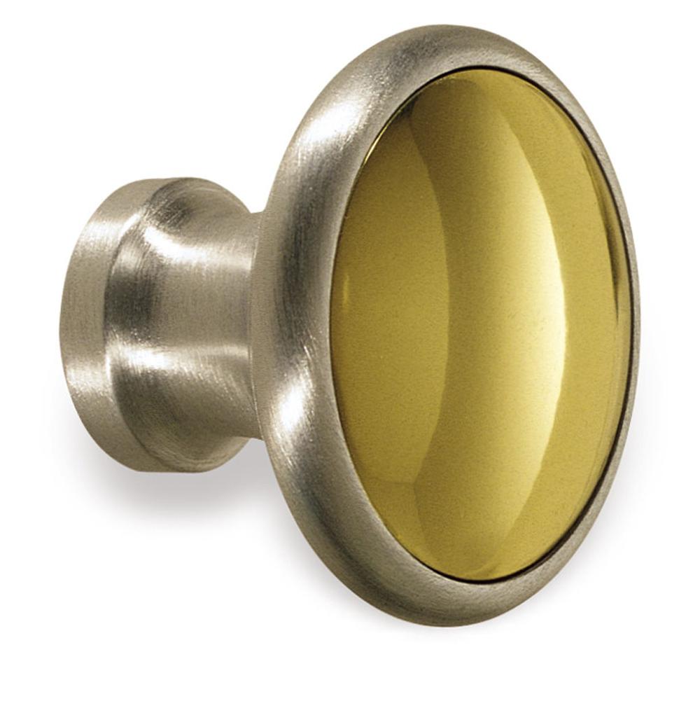 Colonial Bronze Cabinet Knob Hand Finished in Matte Satin Black and Satin Chrome
