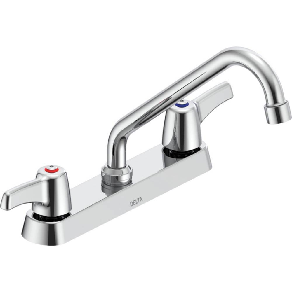 Delta Commercial Commercial 26T3: Two Handle 8'' Cast Deck Mount Faucet