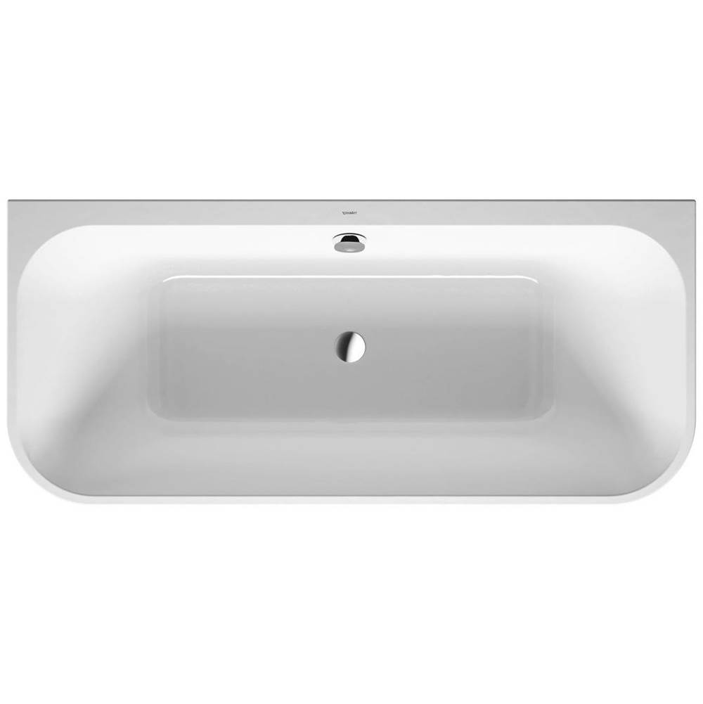 Duravit Happy D.2 Plus Back-to-Wall Bathtub White With Graphite