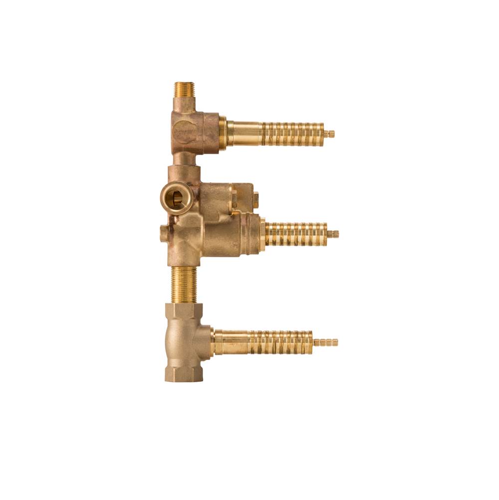 DXV 3-Handle Thermostatic Rough Valve with 2-Way Diverter Non-Shared Functions