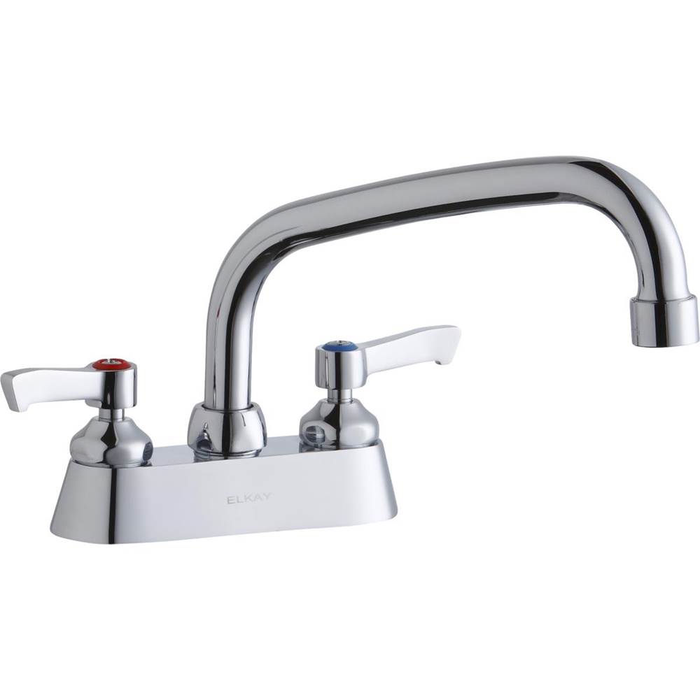 Elkay 4'' Centerset with Exposed Deck Faucet with 8'' Arc Tube Spout 2'' Lever Handles