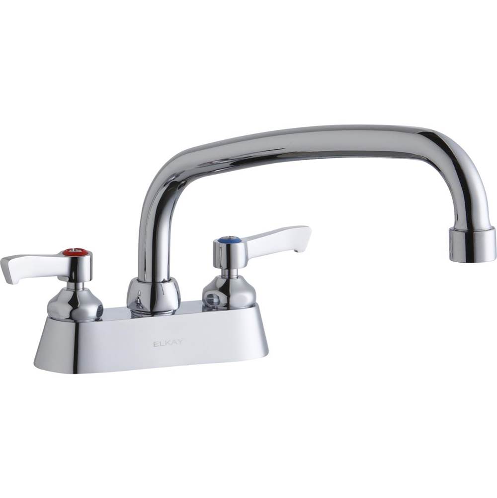 Elkay 4'' Centerset with Exposed Deck Faucet with 10'' Arc Tube Spout 2'' Lever Handles