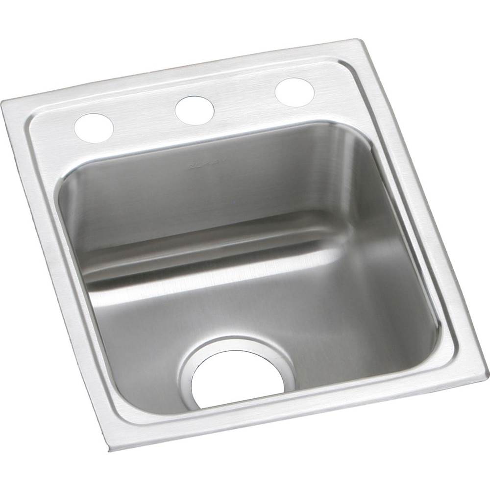 Elkay Lustertone Classic Stainless Steel 13'' x 16'' x 7-5/8'', MR2-Hole Single Bowl Drop-in Sink