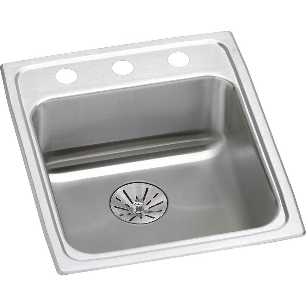Elkay Lustertone Classic Stainless Steel 17'' x 20'' x 6-1/2'', 1-Hole Single Bowl Drop-in ADA Sink with Perfect Drain