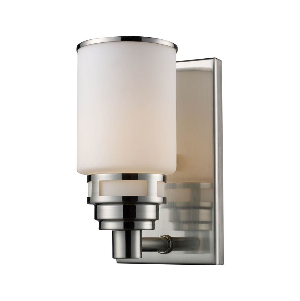 Elk Lighting Bryant 1-Light Vanity Lamp in Satin Nickel With Opal White Glass