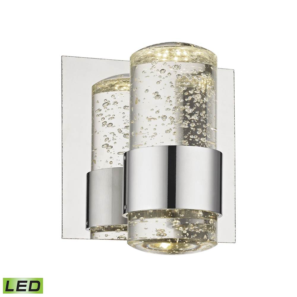 Elk Lighting Surrey 1-Light Vanity Lamp in Chrome With Clear Bubble Glass - Integrated LED