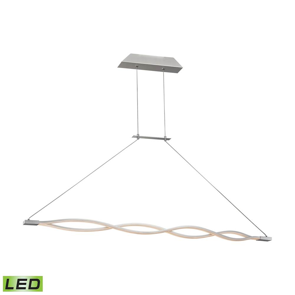 Elk Lighting Twist 2-Light Island Light in Aluminum With Opal Glass Diffuser - Integrated LED