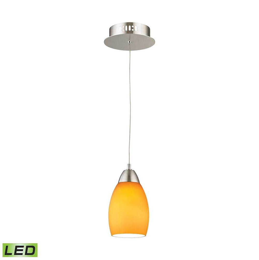 Elk Lighting Buro Single LED Pendant Complete With Yellow Glass Shade and Holder