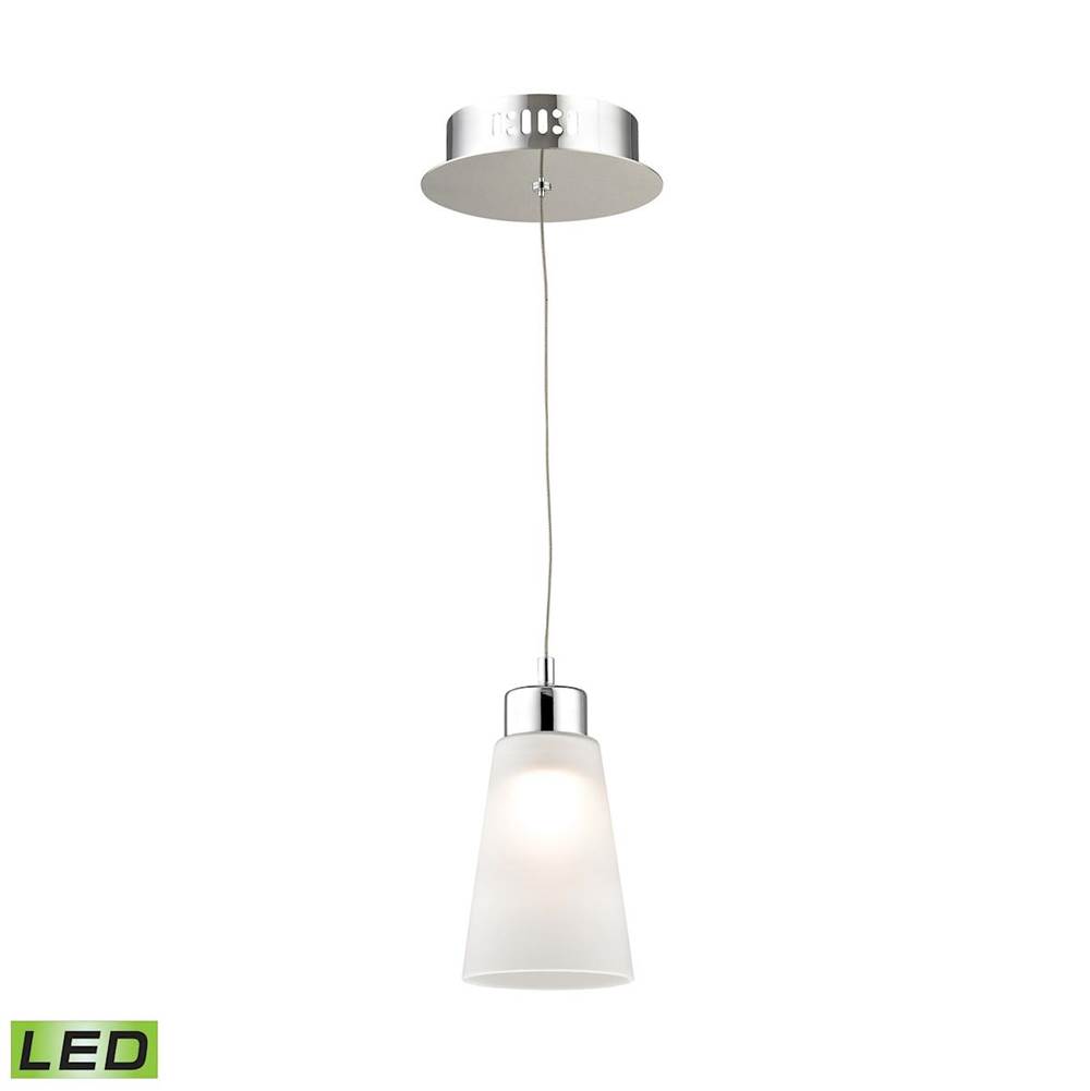 Elk Lighting Coppa Single LED Pendant Complete With White Glass Shade and Holder