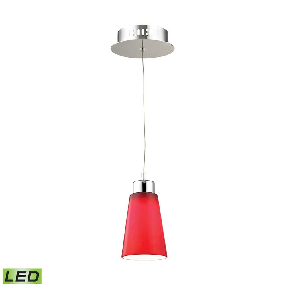 Elk Lighting Coppa Single LED Pendant Complete With Red Glass Shade and Holder