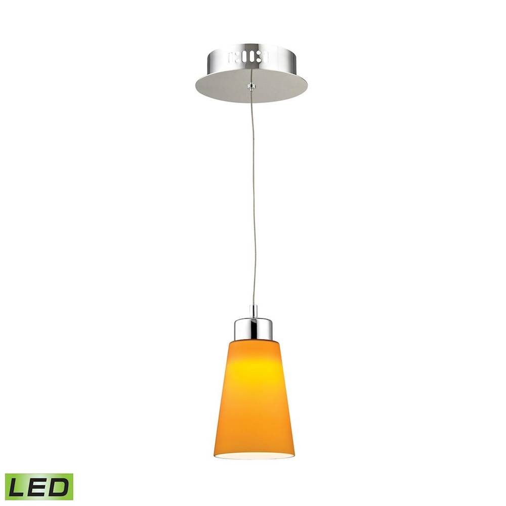 Elk Lighting Coppa Single LED Pendant Complete With Yellow Glass Shade and Holder