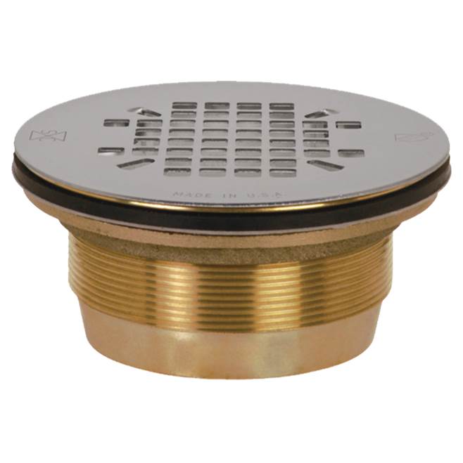 Everfab Brass Body Drain With Stainless Steel Strainer And No-Caulk Compression Gasket Connection